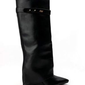 AZALEA WANG MELINA FOLD OVER WEDGE BOOT - NIB